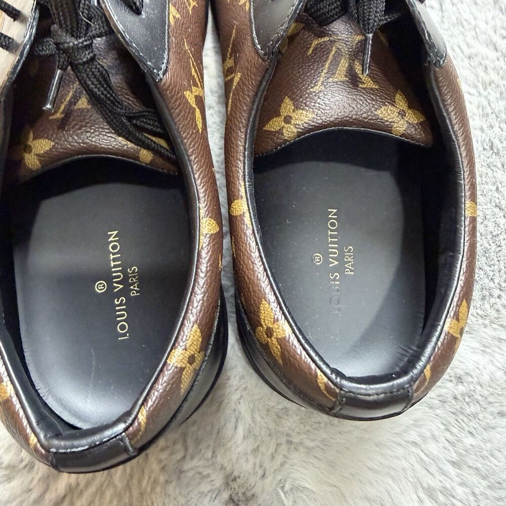 LOUIS VUITTON LV MONOGRAM BROWN SHOES SNEAKERS AUTHENTIC Size 10 - Picture 6 of 8